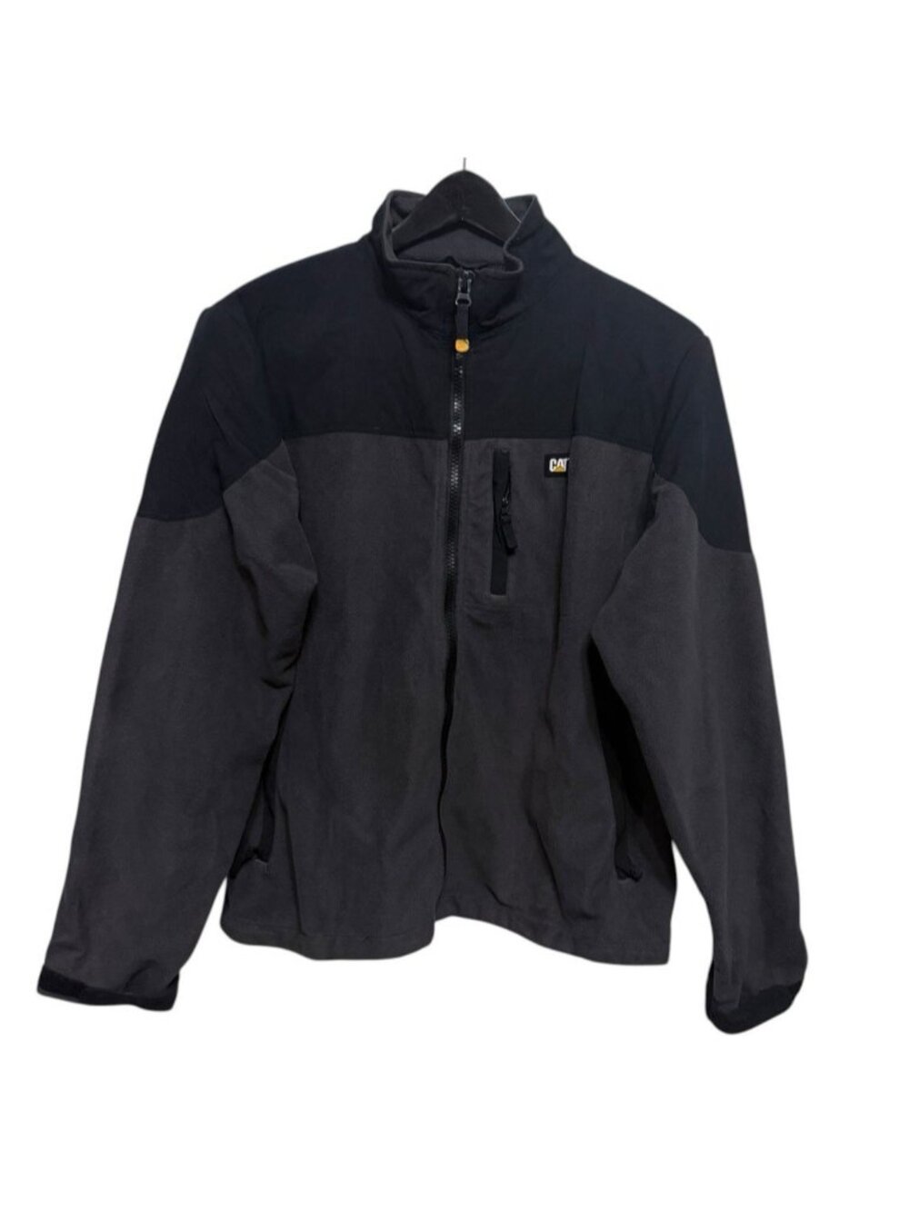 CAT Catepillar Fleece & Canvas Workwear Jacket Men's Size XL Black & Grey